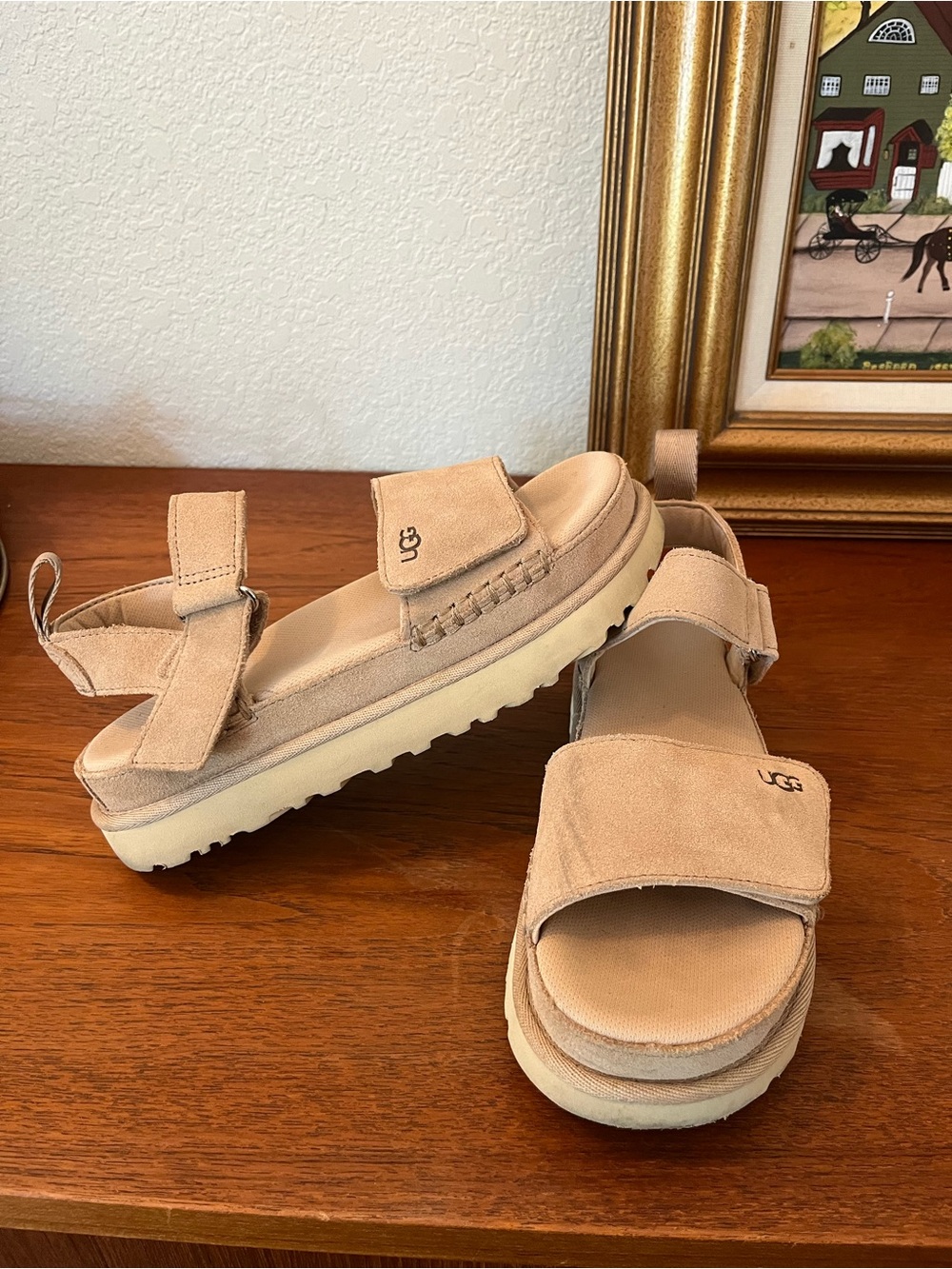 UGG Women’s Cream Suede Platform Sandals